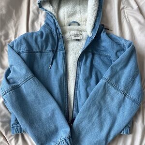 Ashley Vintage Charm Blue Denim Jacket with Sherpa Lining